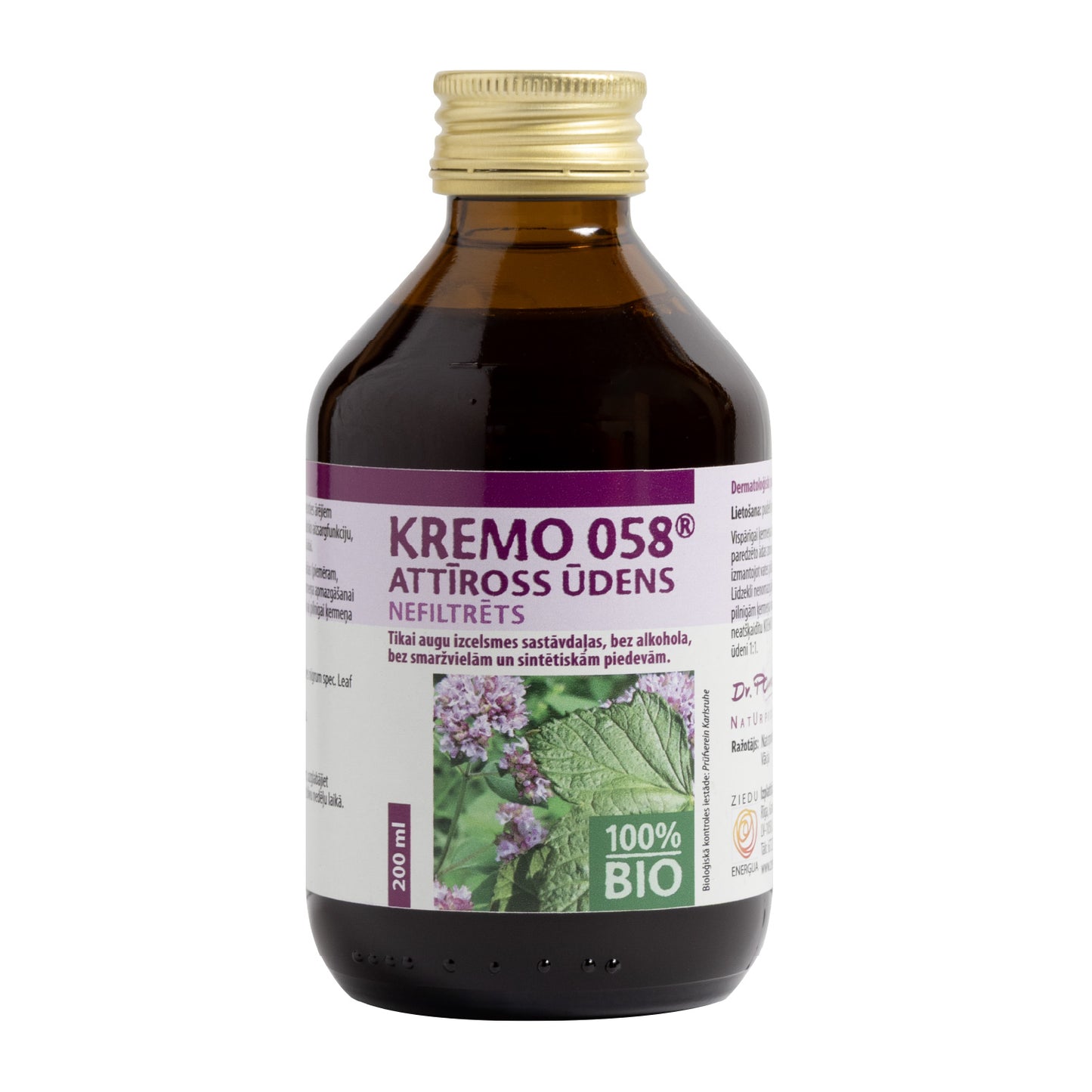KREMO 058® attīrošs ūdens, bio, 200 ml