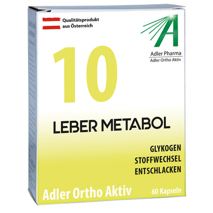 Adler Ortho Aktiv Nr. 10 LEBER METABOL: aknām, vielmaiņai, detoksikācijai (derīgs līdz 09.2026.)