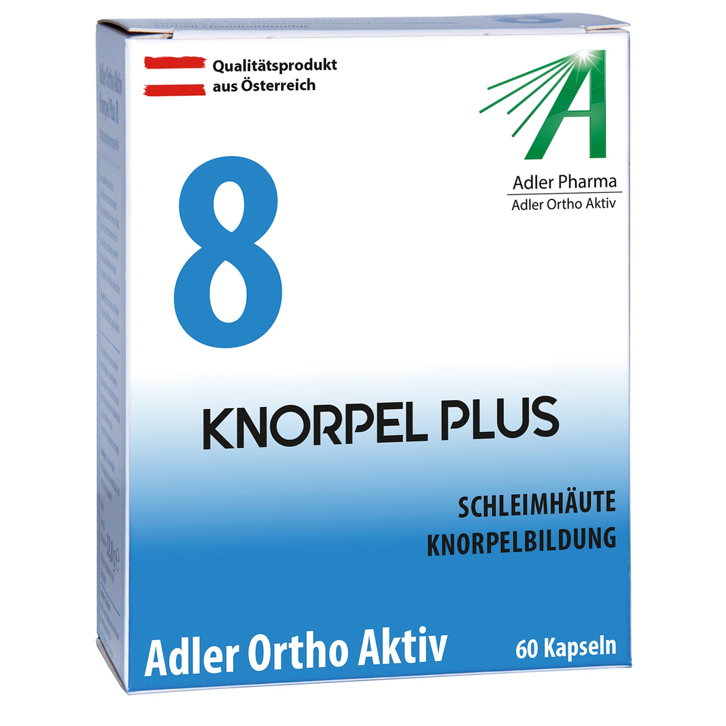 Adler Ortho Aktiv Nr. 8 KNORPEL PLUS: gļotādām, skrimšļu veidošanās veicināšanai (derīgs līdz 04.2026.)