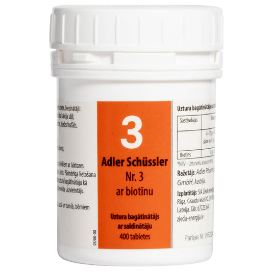 Adler Schüssler Nr. 3 ar biotīnu (dzelzs fosfāts), derīgs līdz 05.2030.