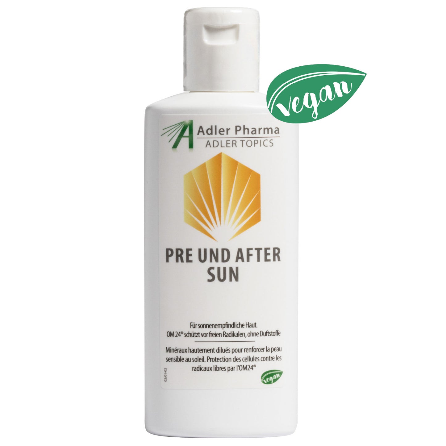 “Pre und After Sun”, ādas aizsarggels ar Aloe Vera, OM24® un ar augsti atšķaidītām minerālvielām, 200 ml