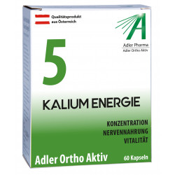 Adler Ortho Aktiv Nr. 5 KALIUM ENERGIE: koncentrēšanās veicināšanai, nerviem, vitalitātei