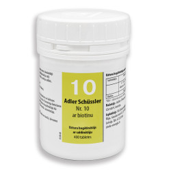 Adler Schüssler Nr. 10 ar biotīnu. IEPRIEKŠPĀRDOŠANAS AKCIJA līdz 6. maijam